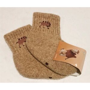 Camel wool blend babies kids socks thermal beige 0-1 Mongolia